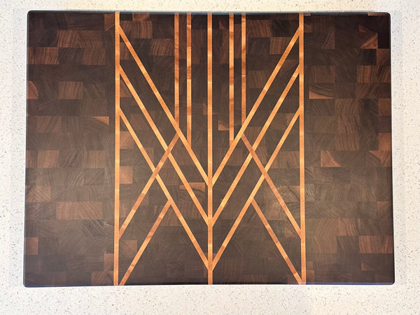 Art Deco Walnut & Maple End Grain Cutting Board