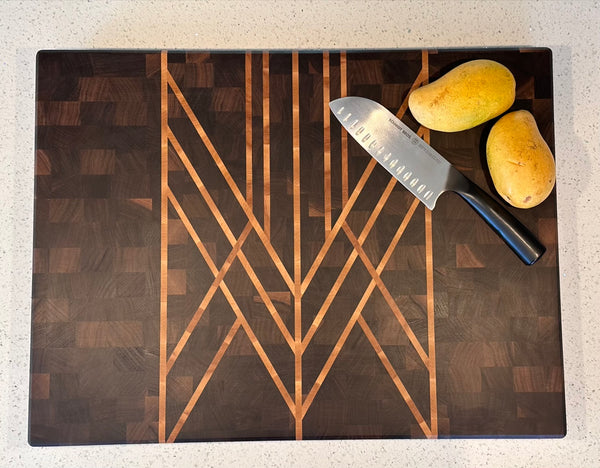 Art Deco Walnut & Maple End Grain Cutting Board