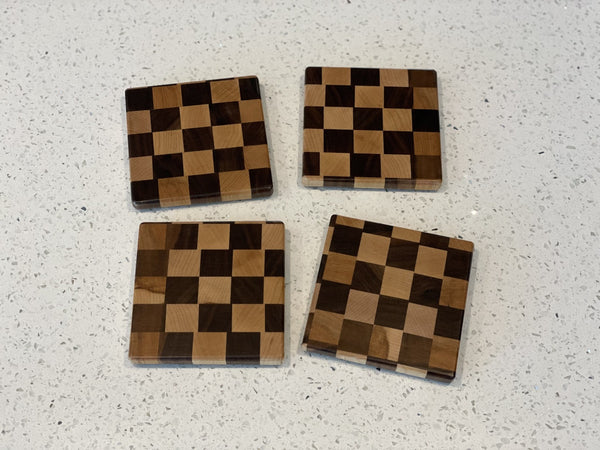 Checkerboard End Grain Coasters