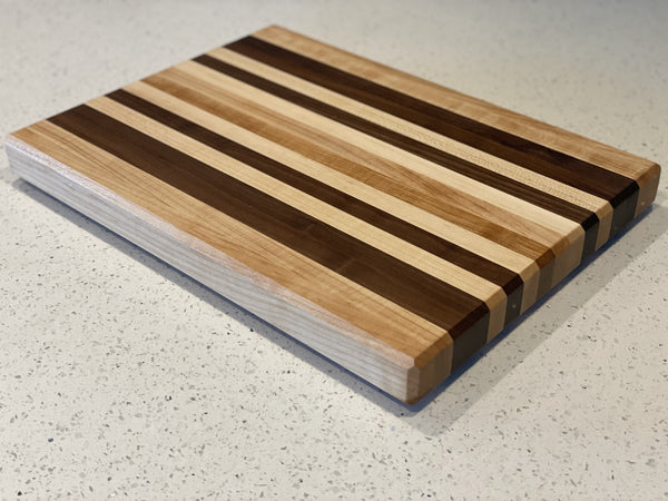 Striped Maple and Walnut Edge Grain Cutting Board